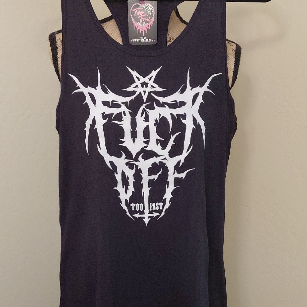 TOO FAST XXL BLACK RAZOR BACK SLEEVE LESS TANK